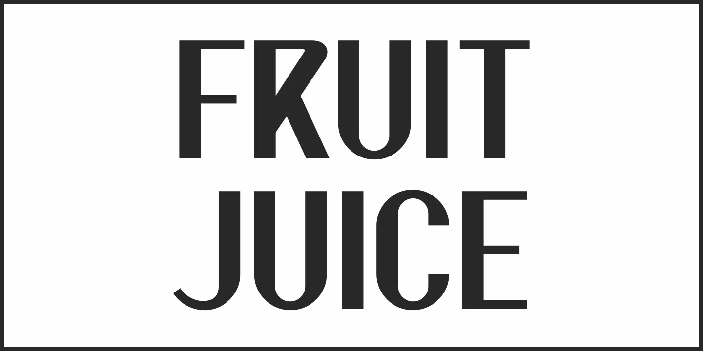 Przykład czcionki Fruit Juice JNL Regular